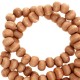 Wooden beads round 6mm Teak brown